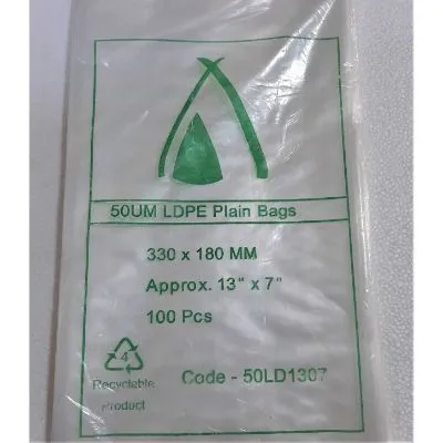330 X 180mm / 50um Clear Ldpe Plastic Bag [pack 100 / Ctn 10 X 100]
