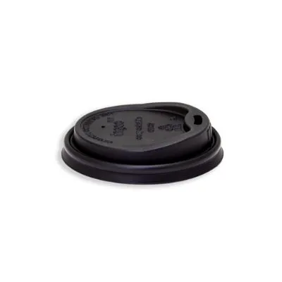 245-475ml / 8-16oz 90mm Black Pla Coffee Cup Lid [50 Pack]