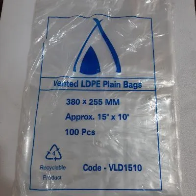 37.5 X 25cm Clear Vented Ldpe Bag [pack 100 / Ctn 10 X 100]