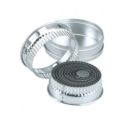 Cutter Set Crinkled Round Stainless Steel 11pc — 25-95mm