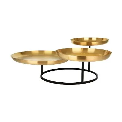 Chef Inox 3-Tier Plate Seafood Stand Brass/Iron 600x575x225m