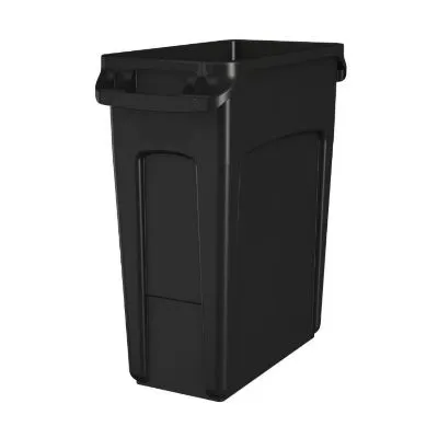 Rectangular Slim Bin Black Vented 76lt 279mmw 566mmd 760mmh