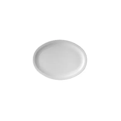 Melamine Oval Plate Narrow Rim White 290mm