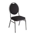 Bolero Steel Banqueting Chair Oval Back With Black Plain Cloth (pack 4)