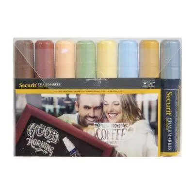 Securit Earth Chalk Pens 7 X 15mm [pack 8]