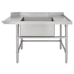 Vogue Dishwasher Inlet Table With Sink (90mm Outlet) - 1800x700x960mm Right Hand Operation