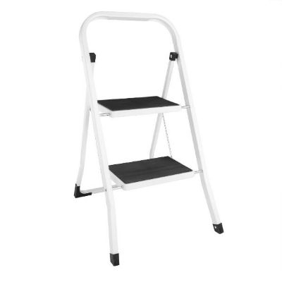Vogue 2 Tread Folding Step Stool White - 900x470x30mm