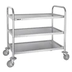 Vogue Stainless Steel 3 Tier Clearing Trolley Medium