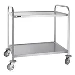 Vogue Stainless Steel 2 Tier Clearing Trolley Large - Material: Stainless Steel. Size: 535(d) X 860(w) X 930(h)mm. Capacity: 128kg