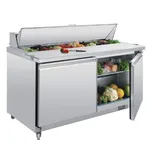 Polar U-Series Double Door Prep Counter Fridge - 527ltr
