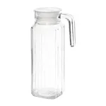 Olympia Ribbed Glass Jug With Lid - 1ltr
