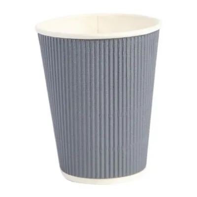 Fiesta Recyclable Hot Cups Ripple Wall Charcoal - 455ml (16oz) (sleeve 25)