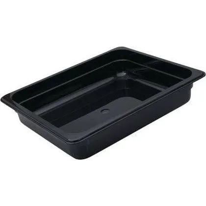 1/2 Size Black Polycarbonate Food Pan (200mm D, 11.7lt)