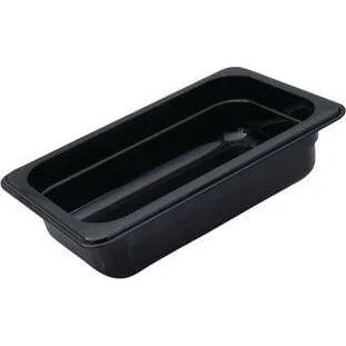 1/4 Size Black Polycarbonate Food Pan (150mm D, 3.72lt)
