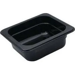 1/6 Size Black Polycarbonate Food Pan (100mm D, 1.53lt)