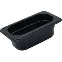 1/9 Size Black Polycarbonate Food Pan (100mm D, 0.85lt)