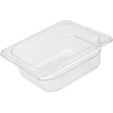 1/6 Size Clear Polycarbonate Food Pan (100mm D, 1.53lt)