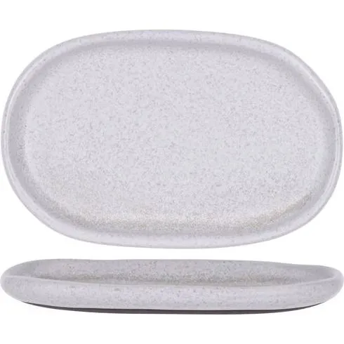 Naturals Ash Grey Oval Coupe Plate 210x135mm