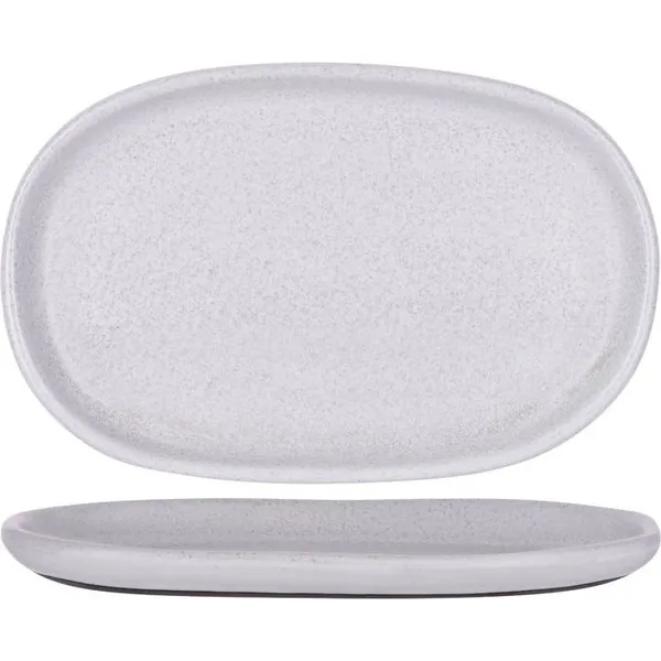 Naturals Ash Grey Oval Coupe Plate 315x200mm