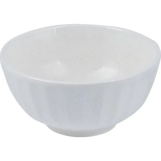Snow Scalloped Round Bowl