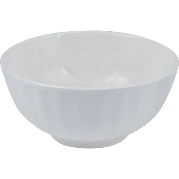 Snow Scalloped Round Bowl