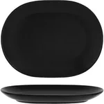 Aura Matt Black Oval Rimmed Platter 160x122mm