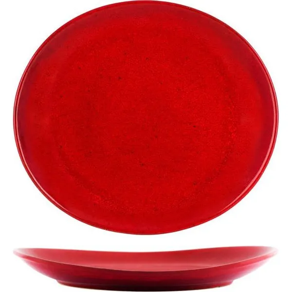 Artistica Reactive Red Oval Plate 210x190mm