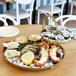 Round Seafood Stand 2-Tier Brass / Iron 365x255mm