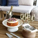 Coney Island Creme Round Coupe Footed Server 300x130mm
