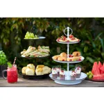 Coney Island Tea Stand 3-Tier Black Galvanised 180/250/310x470mm