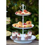 Coney Island Tea Stand 3-Tier White Galvanised 180/250/310x470mm