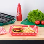 Coney Island Rectangular Basket Plastic Forest Green 300x215mm