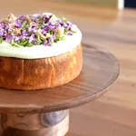 Serve Natural Acacia Round Cake Stand Pilar 300x140mm