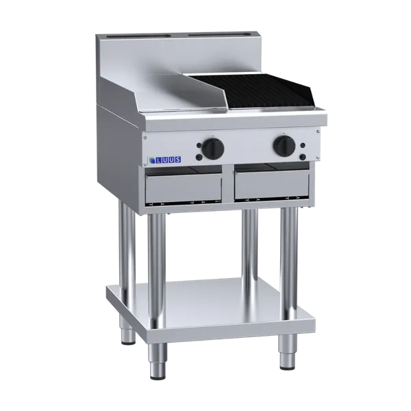 CS-3P3C: 600mm Commercial Gas 300mm Griddle & 300mm Chargrill