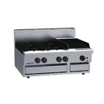 CS-4B3C: 900mm Commercial Gas 4 Burner & 300mm Chargrill Cooktop