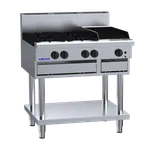 CS-4B3C: 900mm Commercial Gas 4 Burner & 300mm Chargrill Cooktop