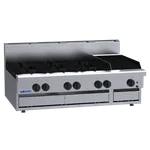 CS-6B3C: 1200mm Commercial Gas 6 Burner & 300mm Chargrill Cooktop