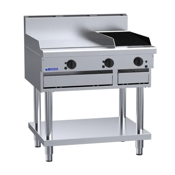 CS-6P3C: 900mm Commercial Gas 600mm Griddle & 300mm Chargrill