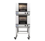 2 X Turbofan E22m3 - Manual Electric Convection Ovens Double Stacked With Castor Base Stand