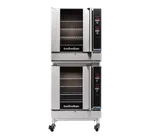 Turbofan G32d4/2 Double Stacked Digital Gas Convection Ovens On A Stainless Steel Base Stand
