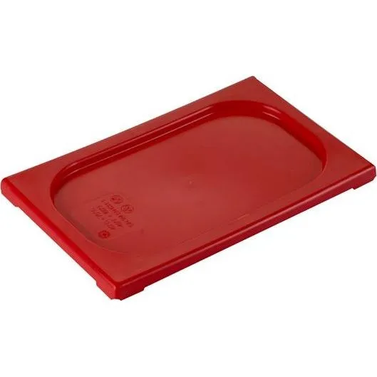 Gastronorm Lid Polypropylene 1/4 Size Red 265x162x20mm
