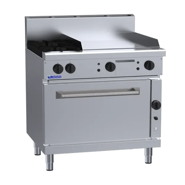 RF-2B6P: 900mm Gas 2 Burner 600mm Griddle Range & Convection Oven