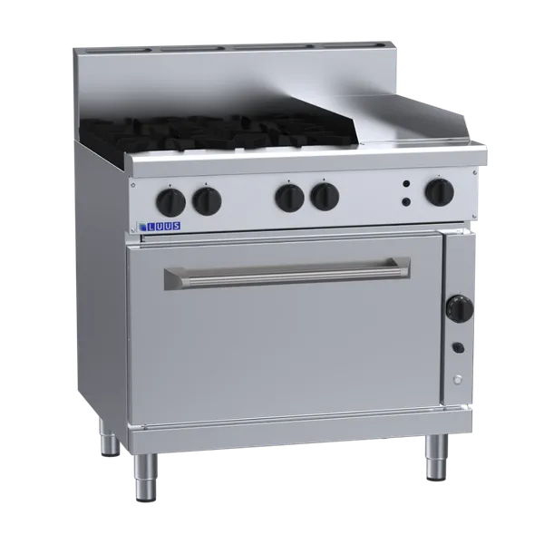 RF-4B3P: 900mm Gas 4 Burner 300mm Griddle Range & Convection Oven