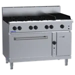 RF-6B3C: 1200mm Gas 6 Burner 300mm Chargrill Range & Convection Oven