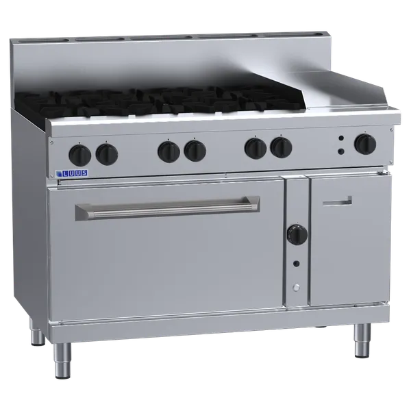 RF-6B3P: 1200mm Gas 6 Burner 300mm Griddle Range & Convection Oven