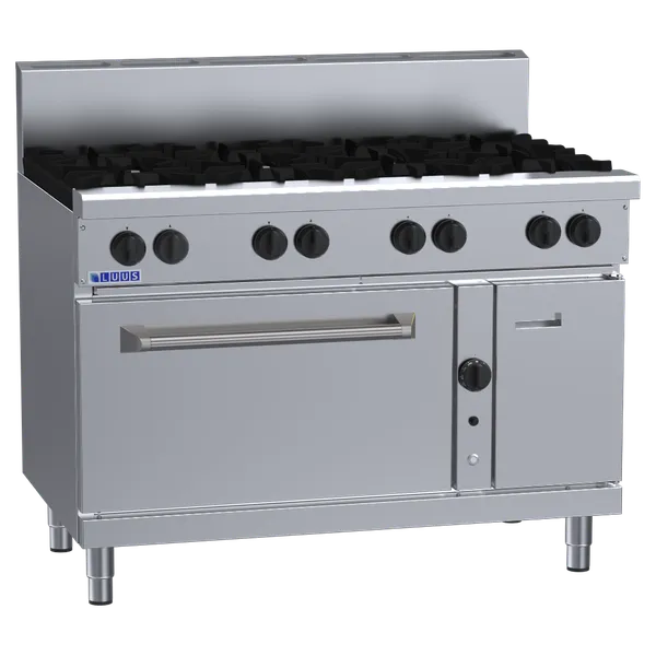 RF-8B: 1200mm Commercial 8 Burner Range with Convection Oven