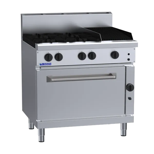 Professional Series 4 Burner Oven Range With 300mm Chargrill, 28mj Burners, 29mj Oven With Piezo Ignition, 33mj Char, Lpg