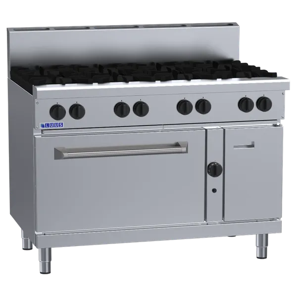 Luus Professional Series 8 Burner Oven Range, 28mj Open Burners With Ffd's, 2/1 Gn French Door Oven,  Lpg