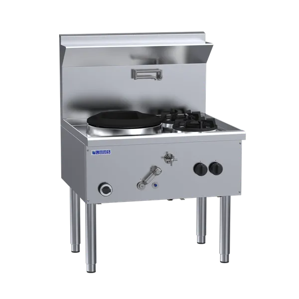 Luus Compact 1 Burner Waterless Wok With 2 Side Burners, 166mj ; 2 Year Platinum Warranty