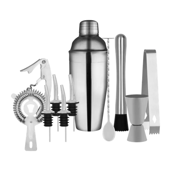 Cocktail Set 11pc Stainless Steel In Bartender Bag